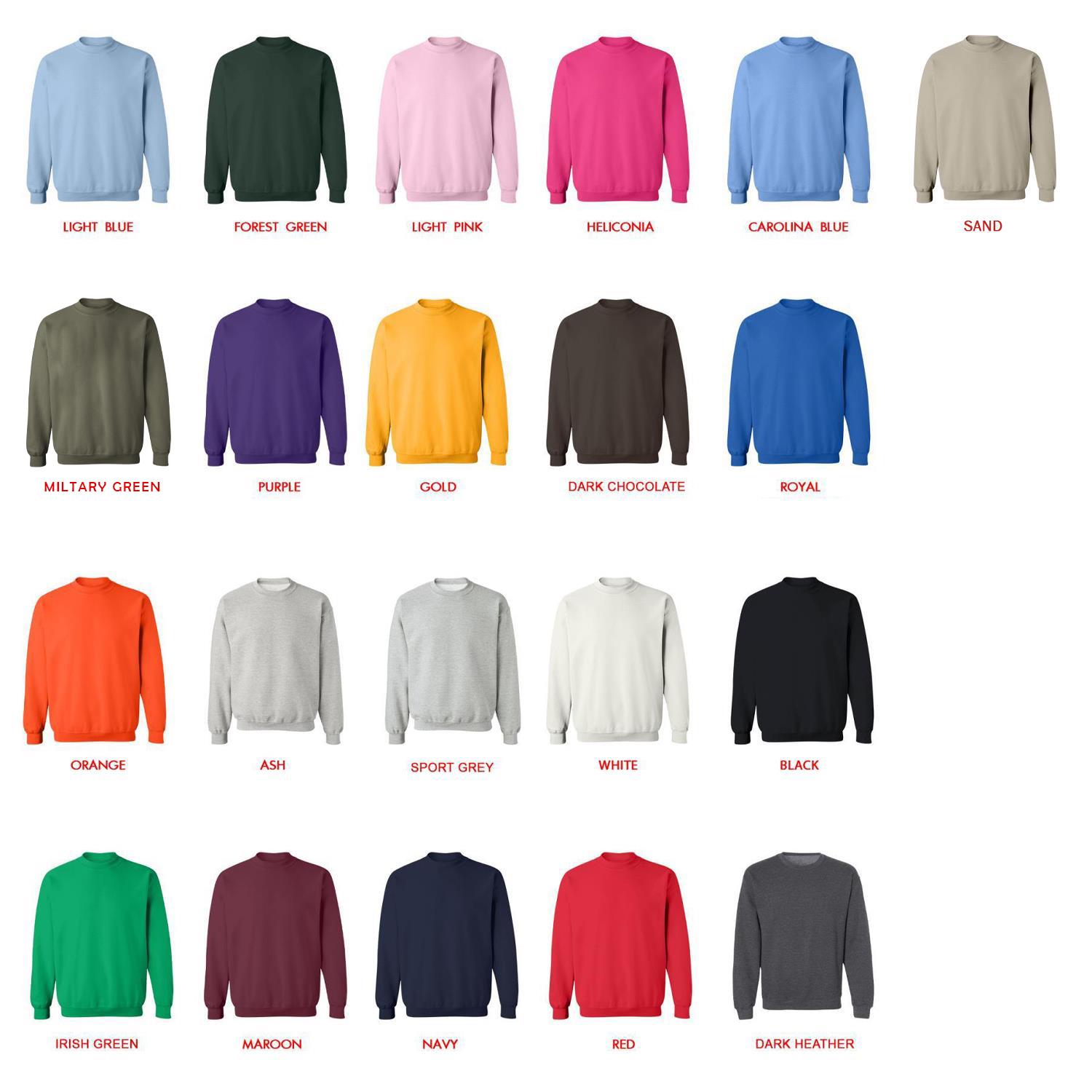 sweatshirt color chart - Claymore Merch