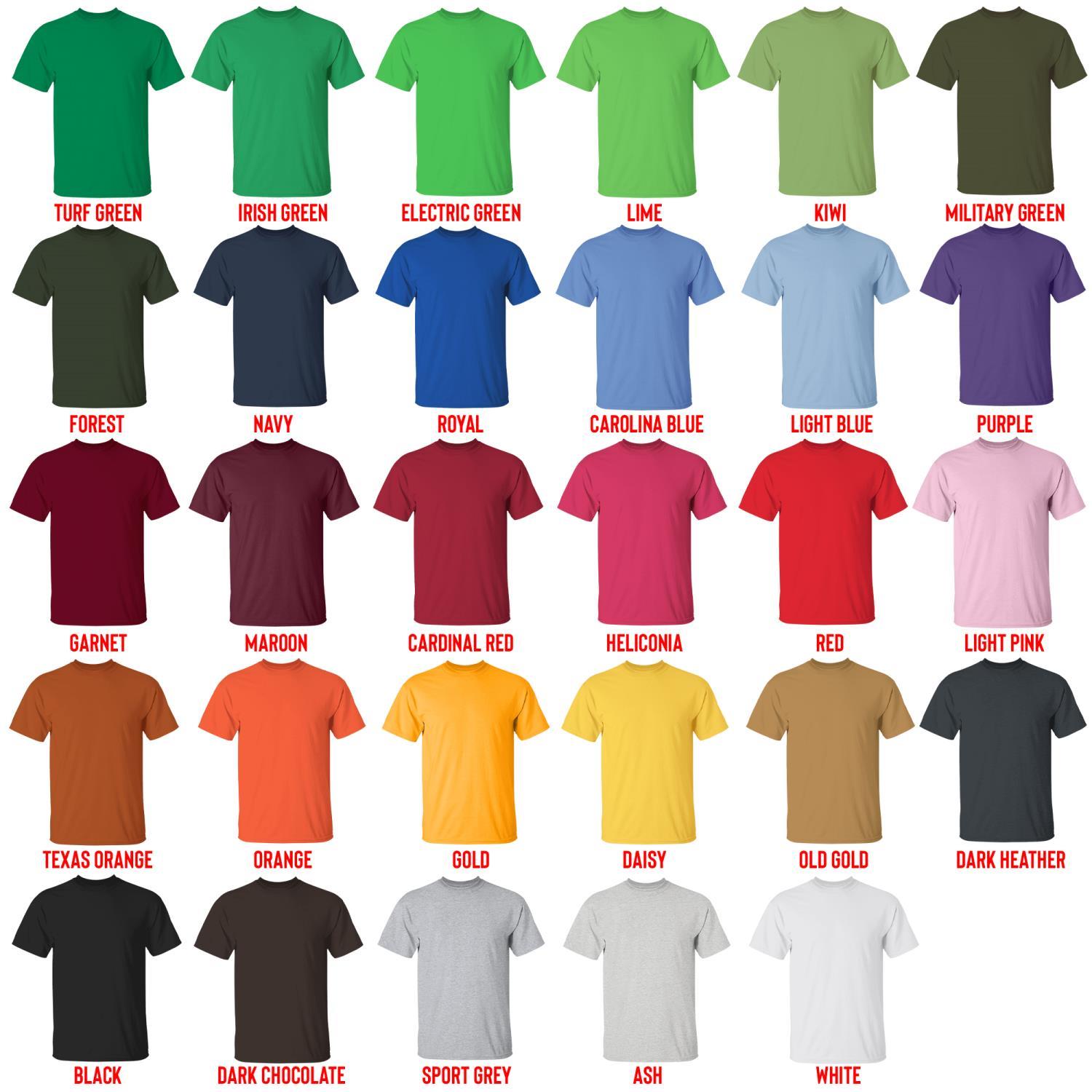 t shirt color chart - Claymore Merch