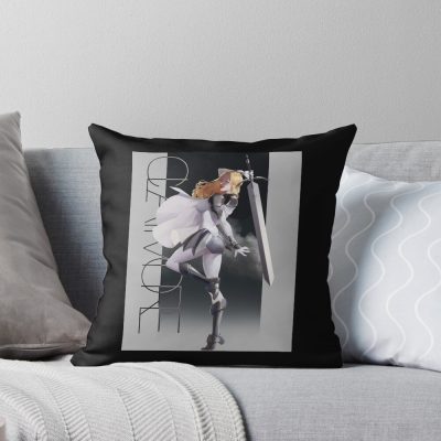 Quests And Coffee Claymore Manga Throw Pillow