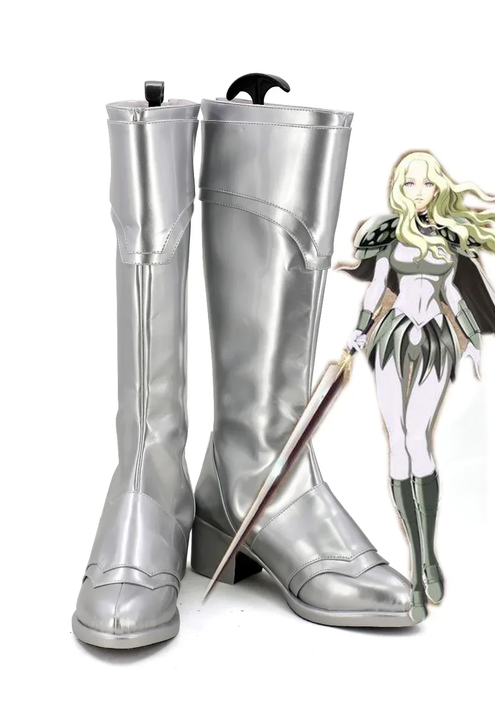Claymore Teresa Cosplay Boots Silver Shoes